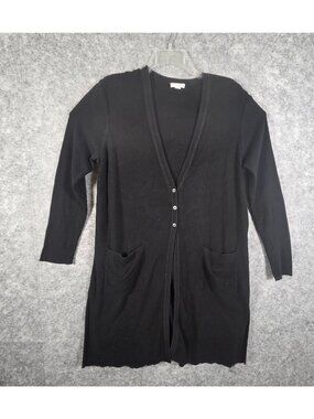 J. Jill Women's Button Up Cardigan Sweater Black Size L